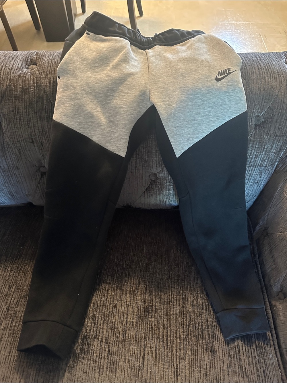 Nike Tech Kids Black and Gray Colorblock Joggers